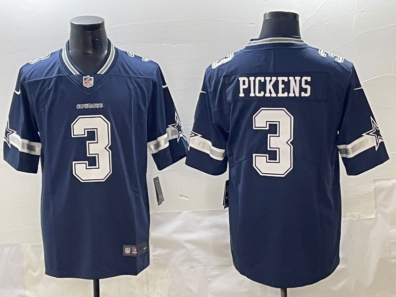 Men's Dallas Cowboys George Pickens #3 Navy Jersey